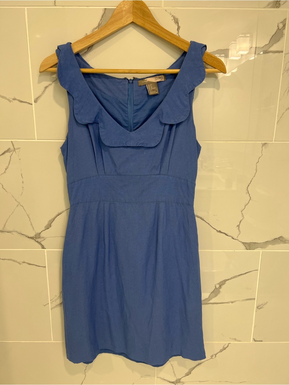 Blue Sleeveless Ruffled-Neck Women’s Dress Size XS to Small